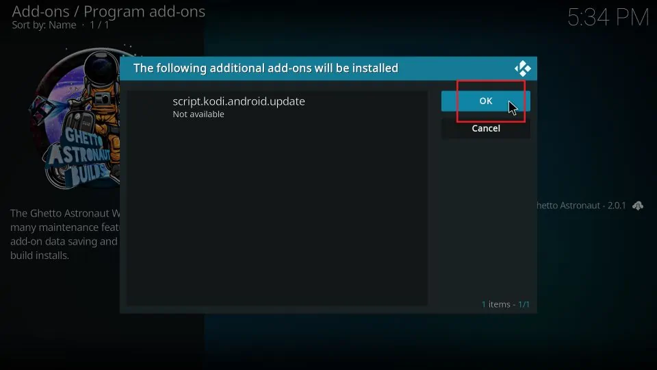 Click OK