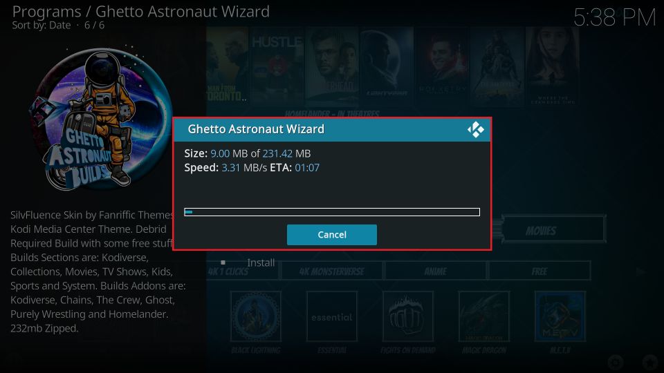 Wait for the build to download