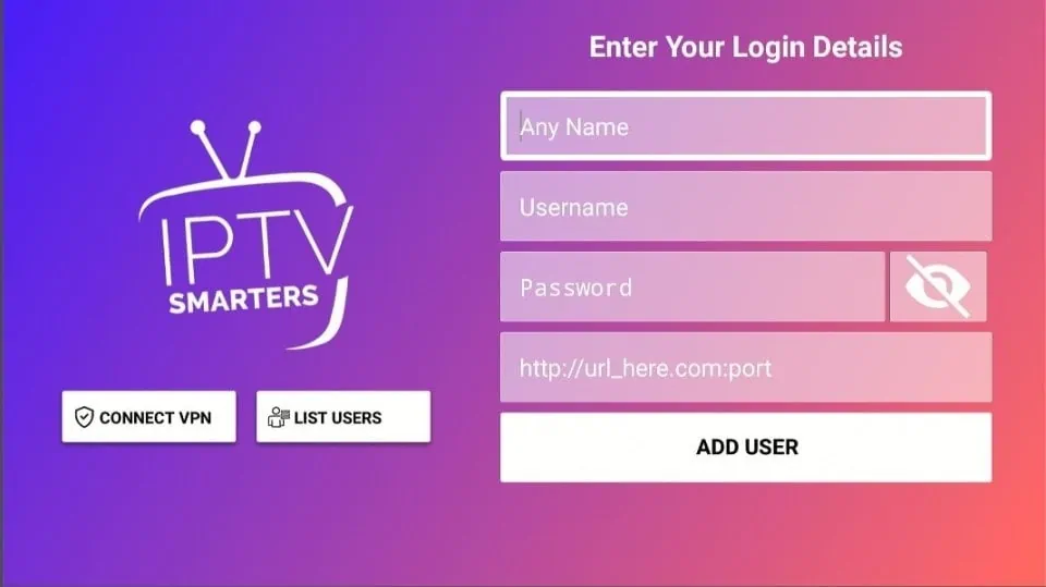 Enter the login credentials