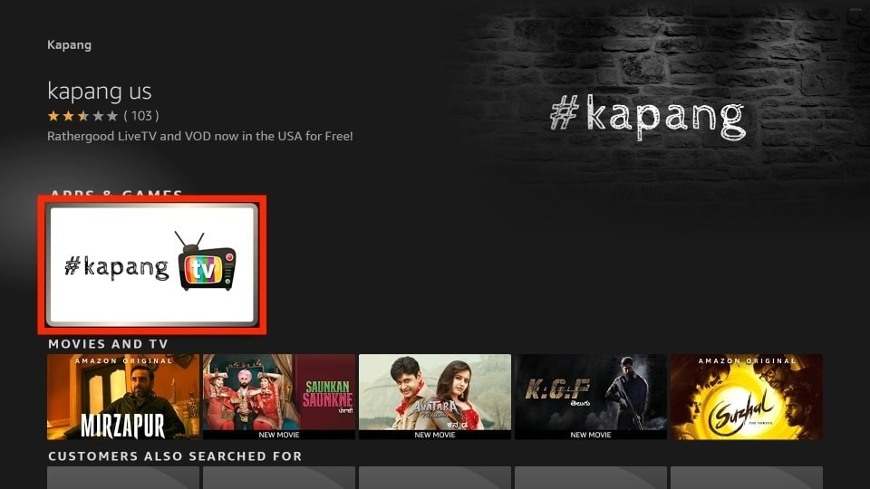 kapang tv on firestick