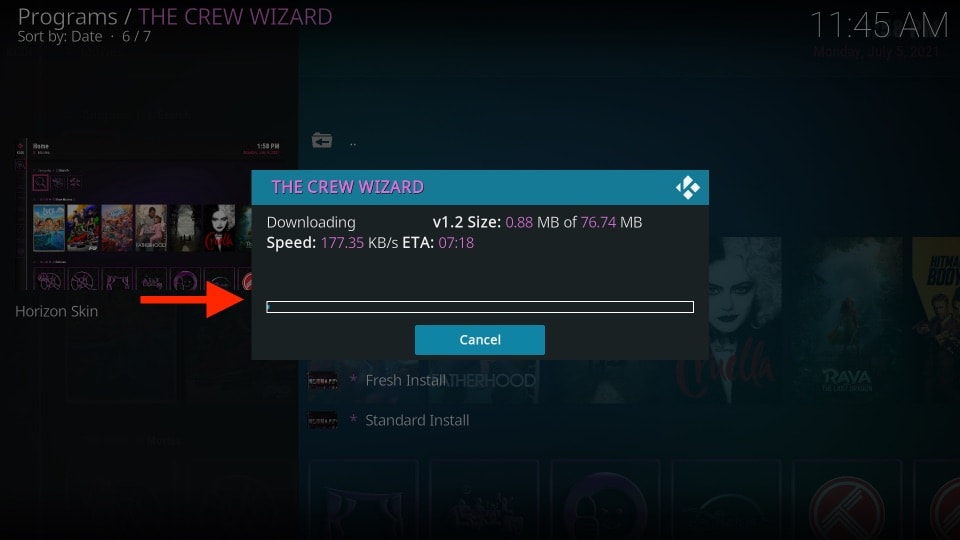 wait for the download to finish