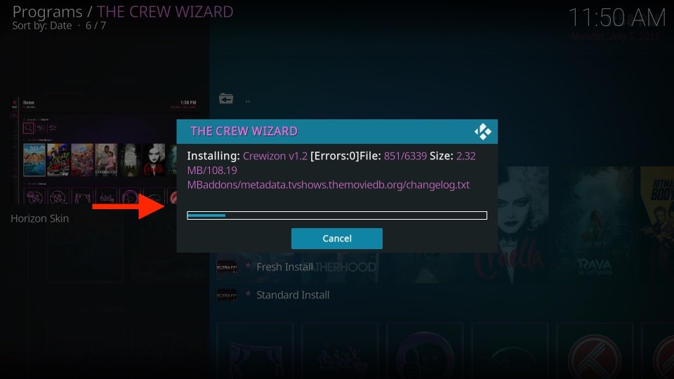 wait for the installation to finish