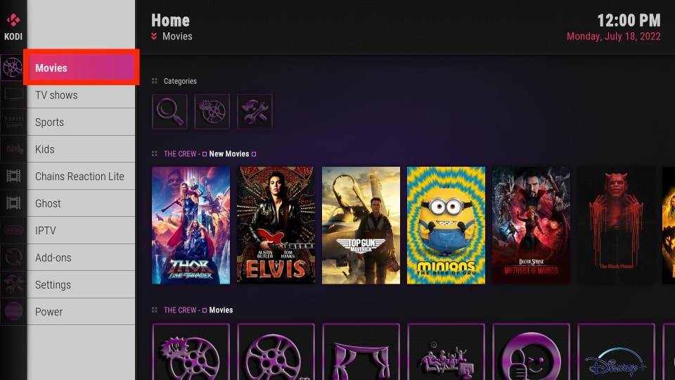 movies tab