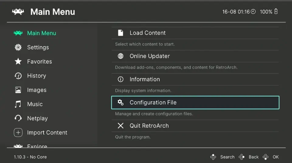 Tap Configuration File