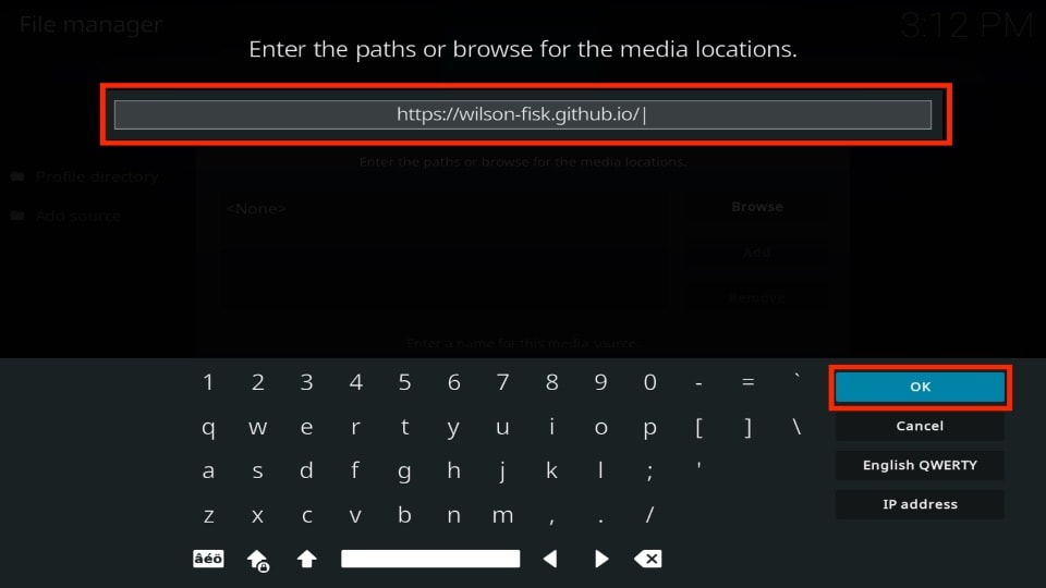 enter the URL