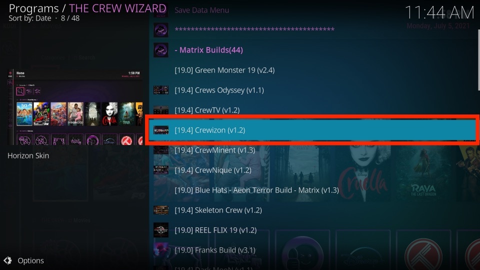choose a build