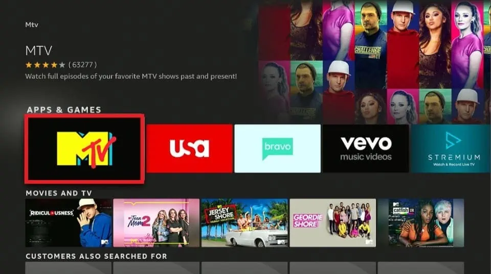 mtv app on firestick