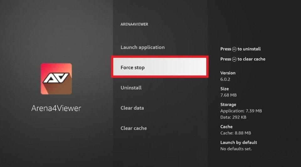 click on force stop