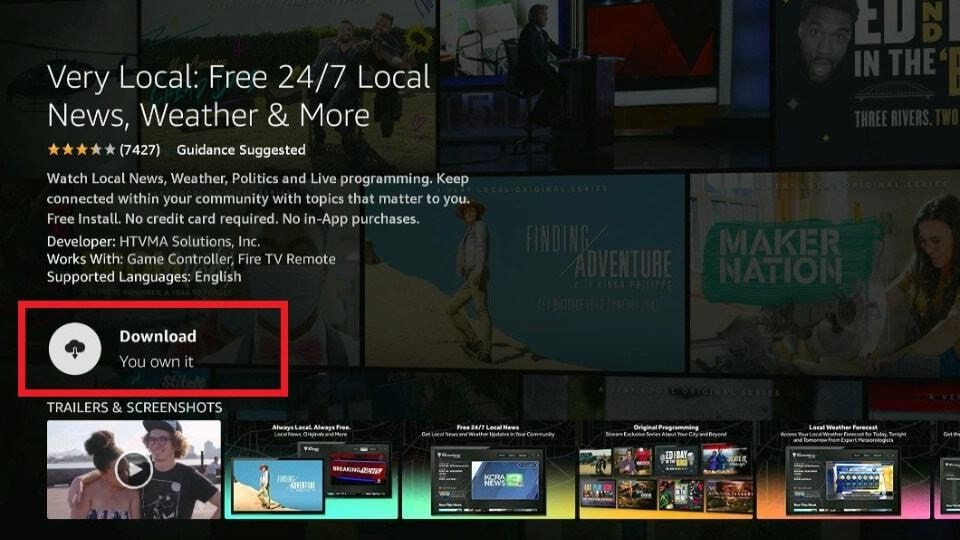 how to download very local on firestick