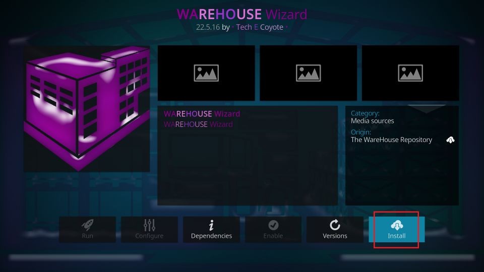 install warehouse wizard