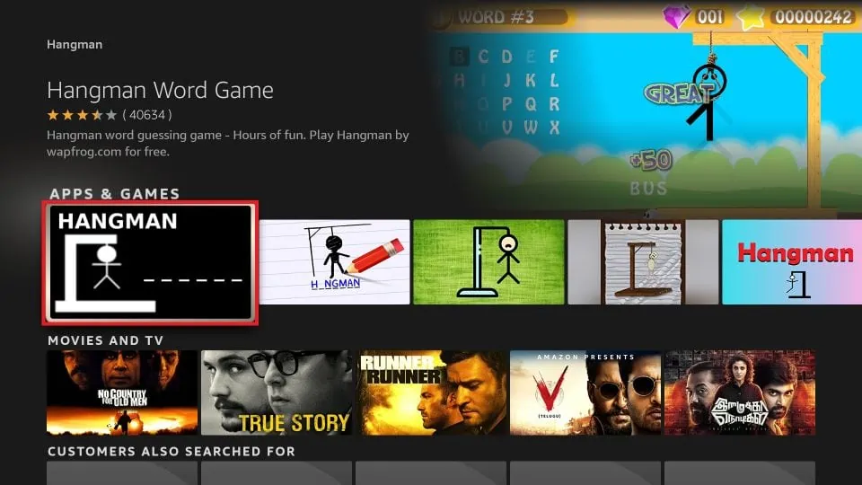  hangman on Firestick