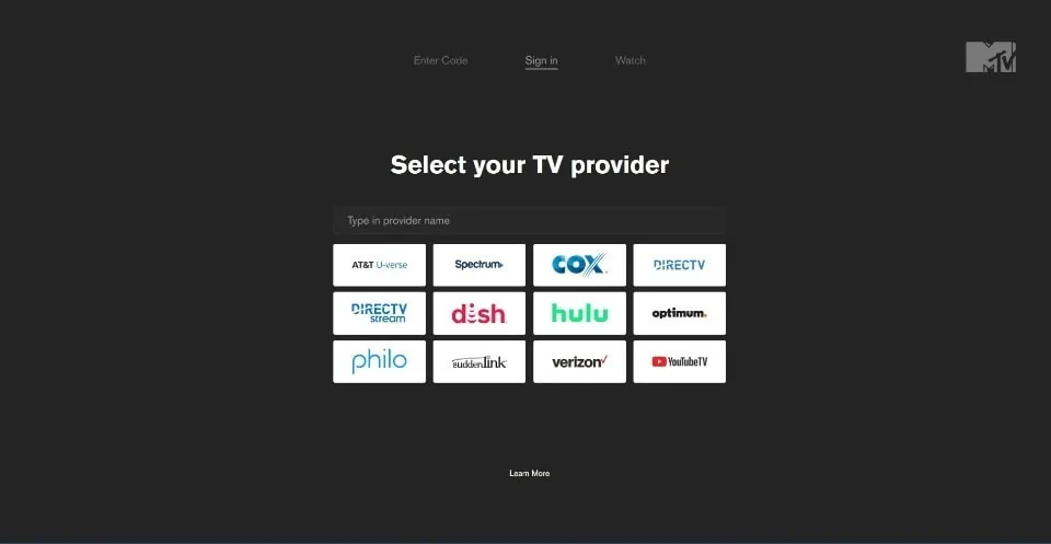 select your tv provider