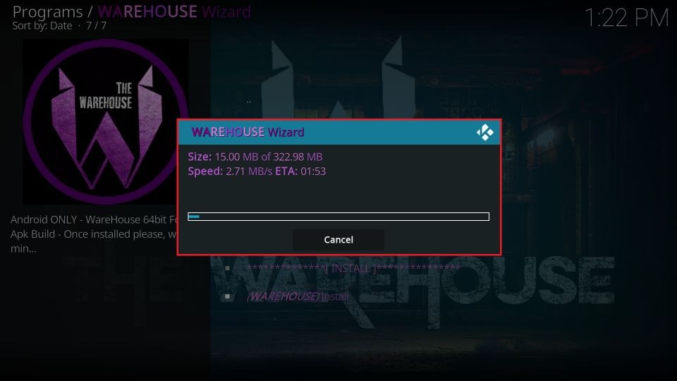 Wait for the build to download