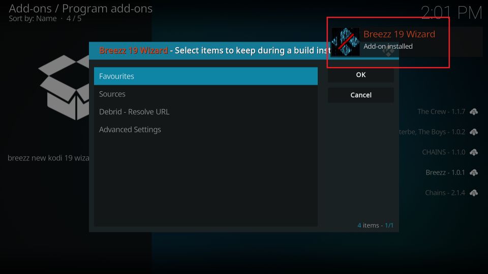breezz 19 Add on installed