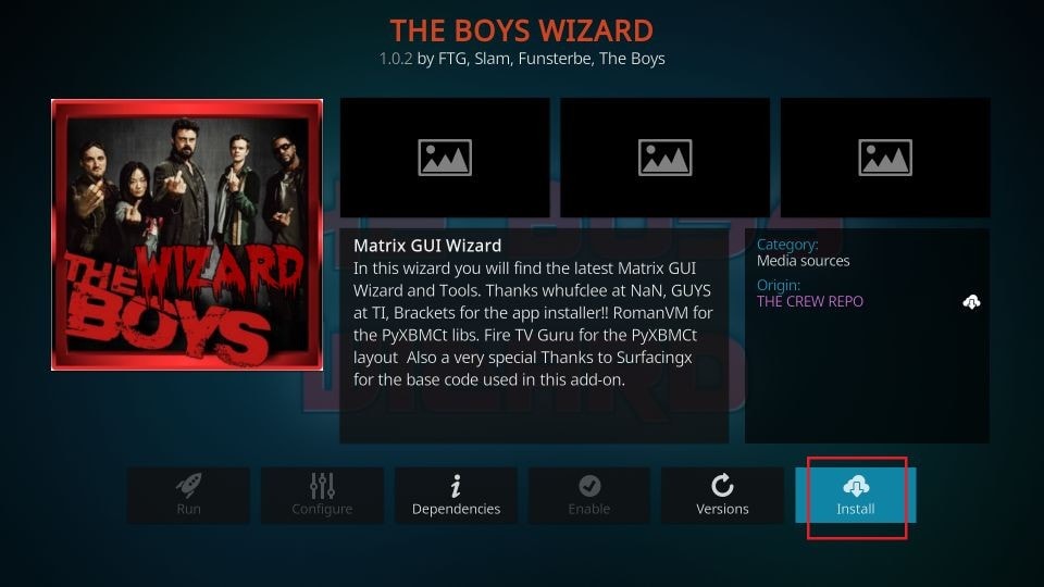 how to install the boys wizard kodi build