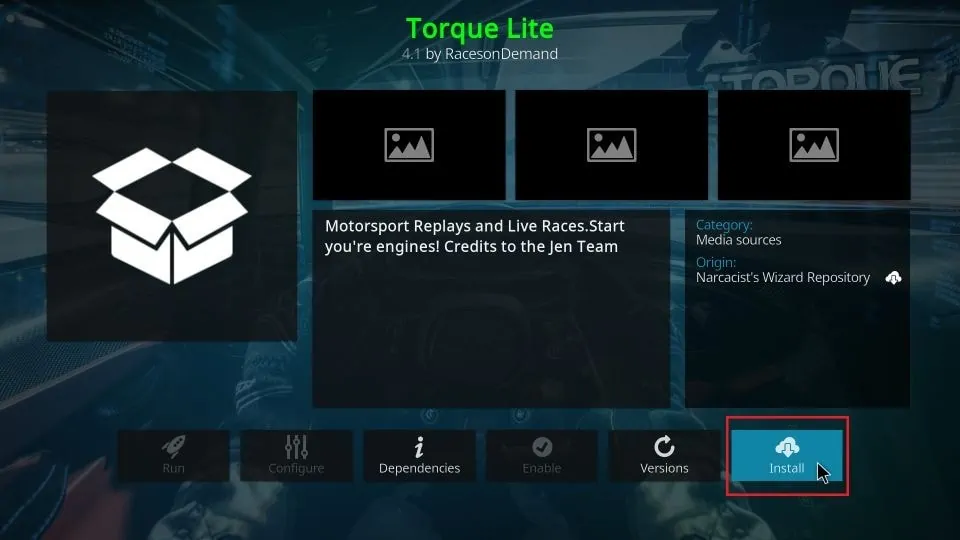 how to install torque lite kodi addon