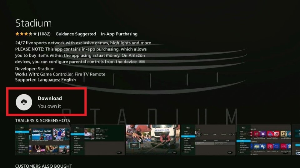 how to download stadium on firestick