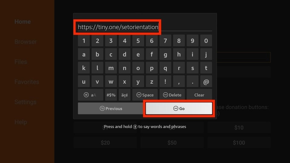 click on go button