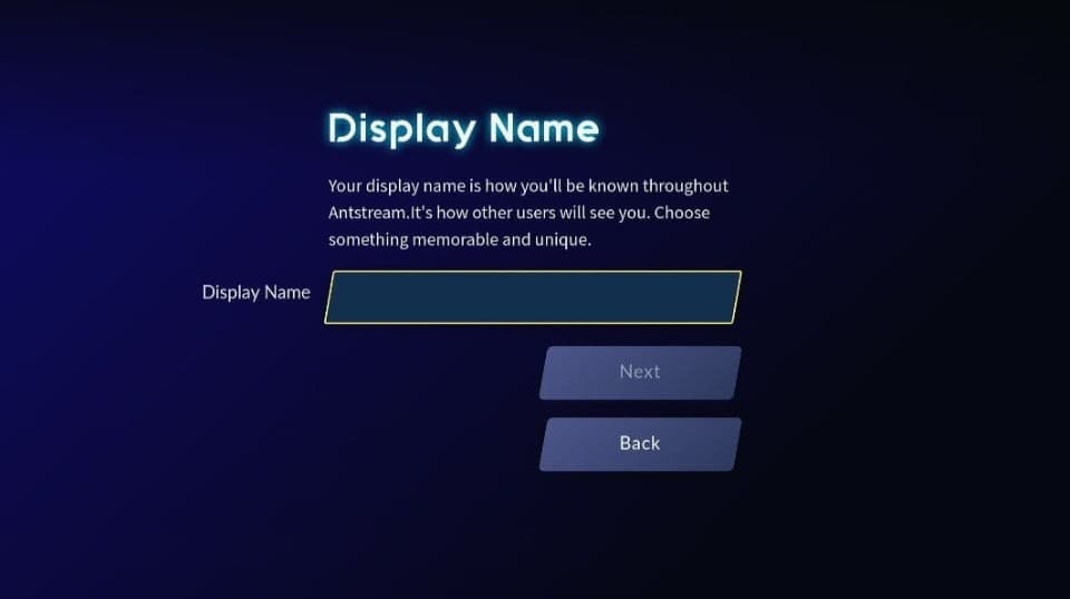 enter display name