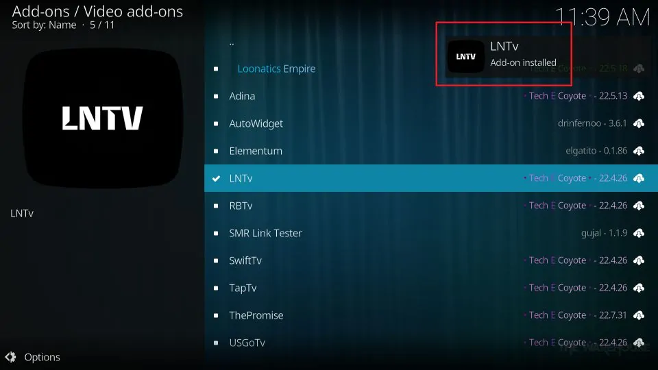 wait while lntv is being installed