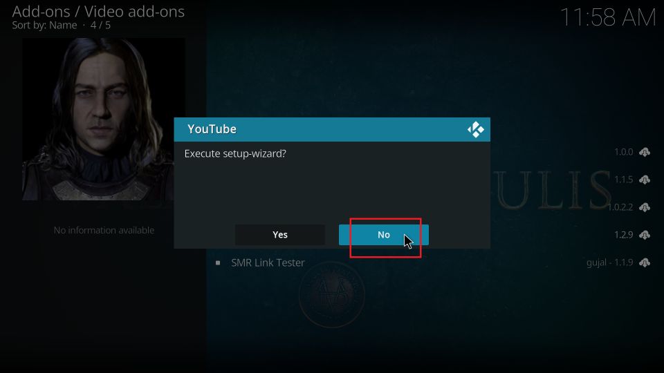 Click NO