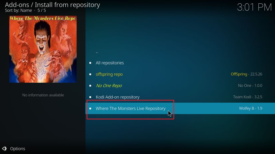 click the repository