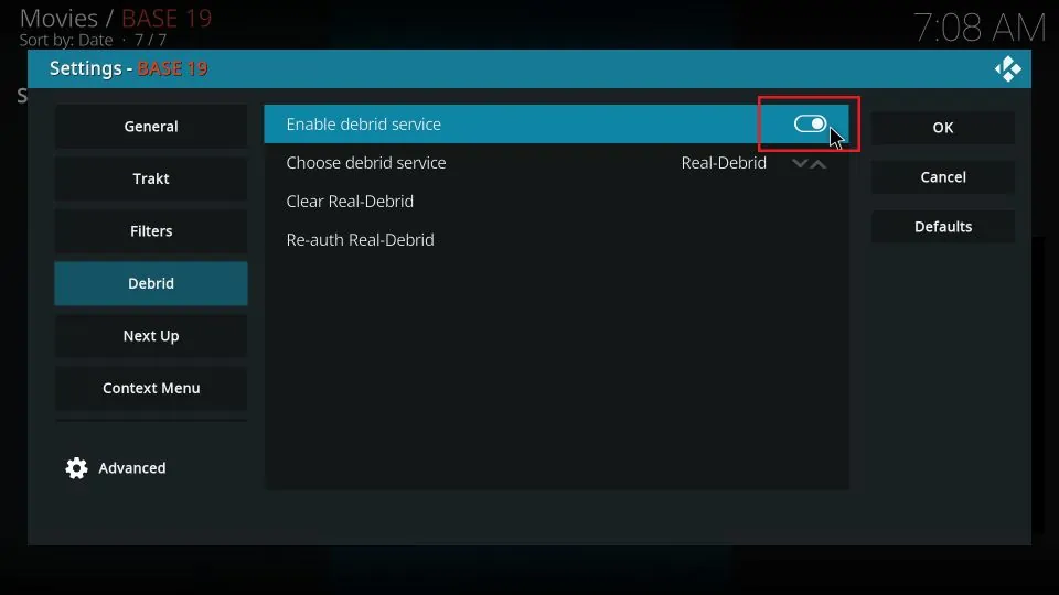 Enable Debrid service