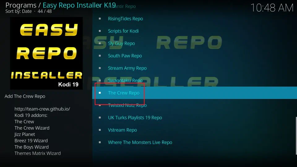 select the crew repo