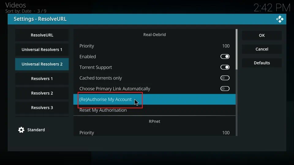 Click (Re)Authorize My Account