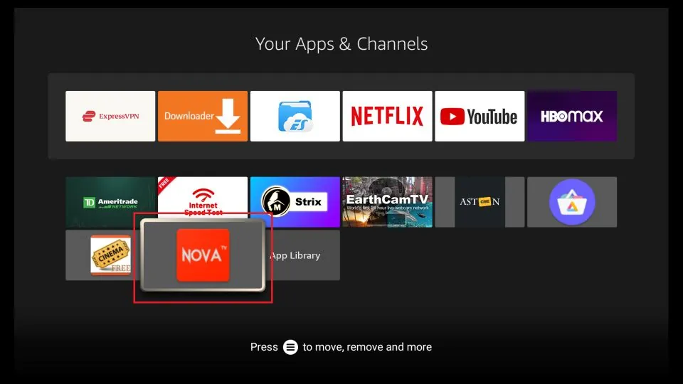 how to use nova tv apk on firestick