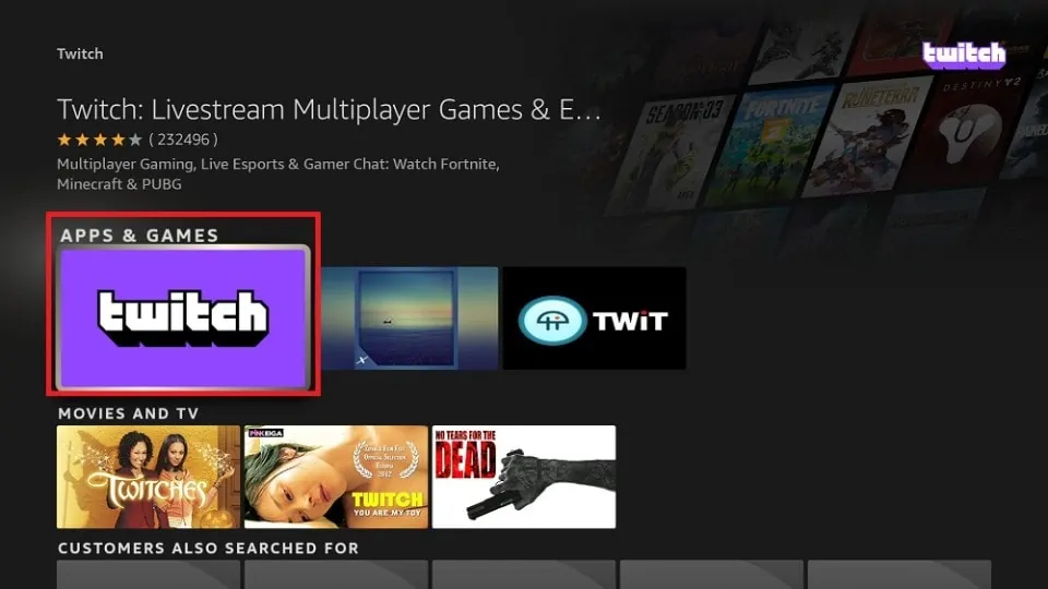 select twitch tile