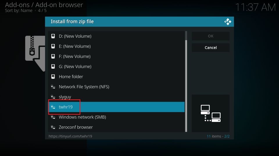select media source name