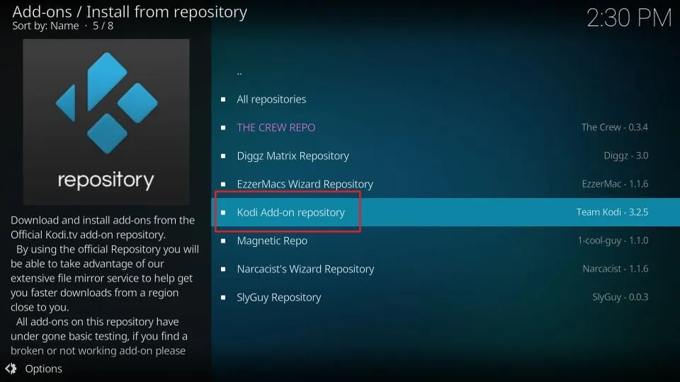 click kodi add-on repository