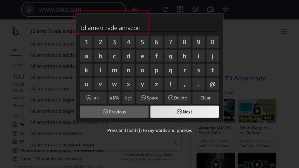 TD Ameritrade Amazon