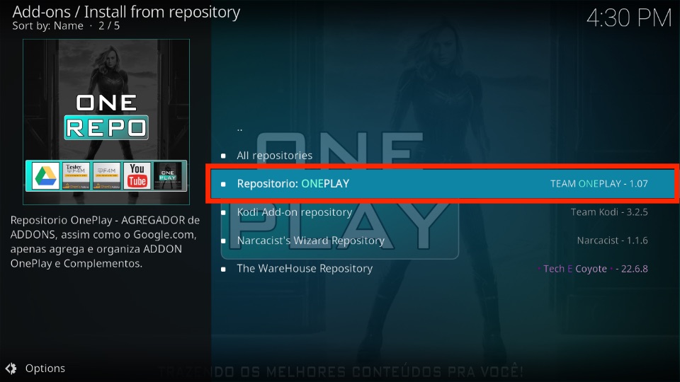 select Repositorio ONEPLAY