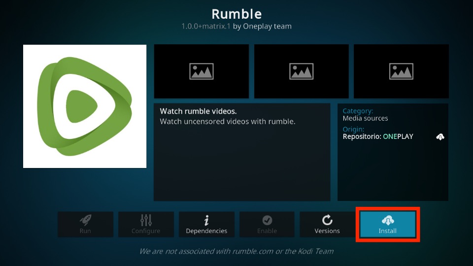 how to install rumble kodi addon