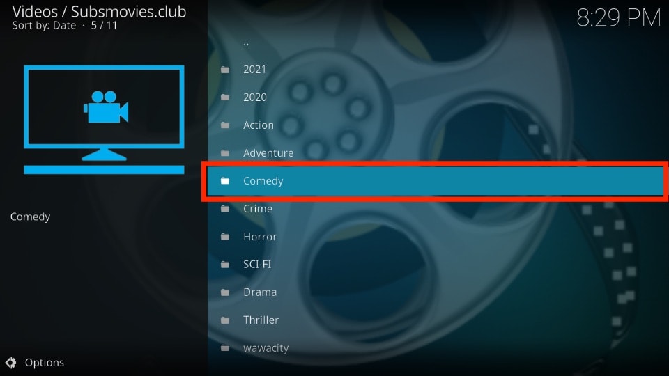 select comedy section