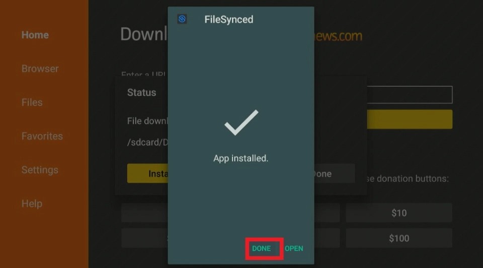 click on done button