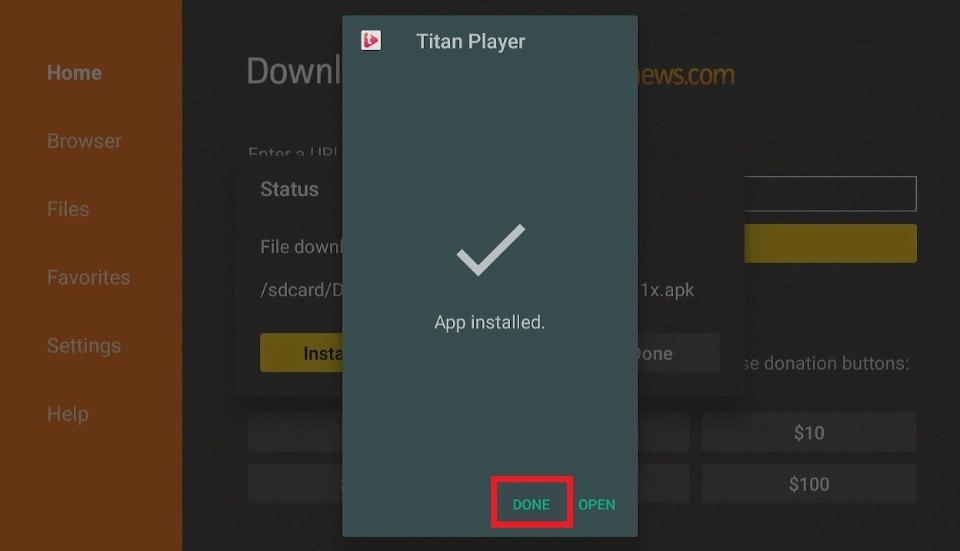 click on done button