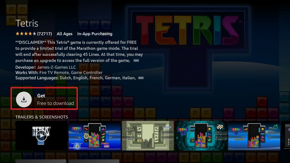 how to get tetris on firestick