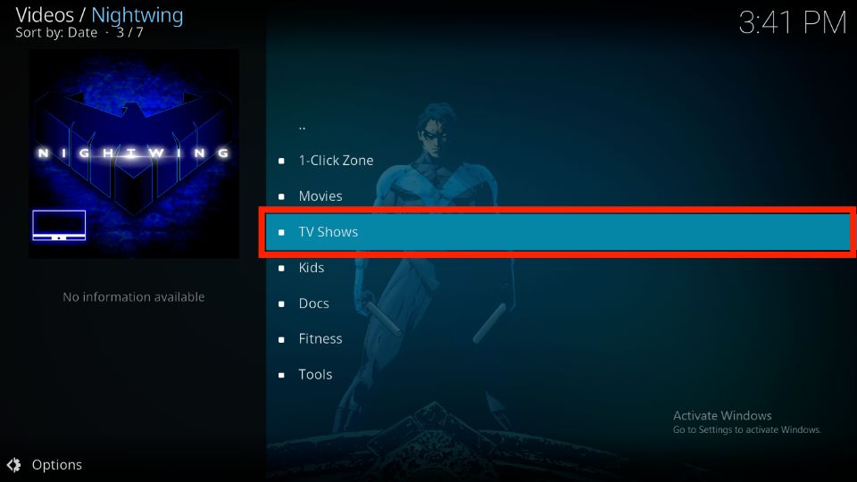 nightwing TV shows