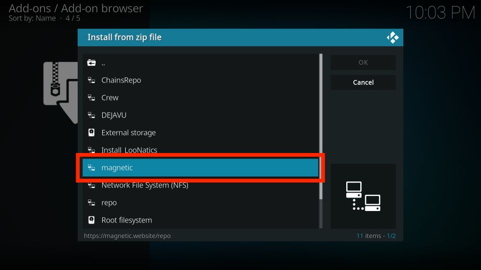 install from zip file