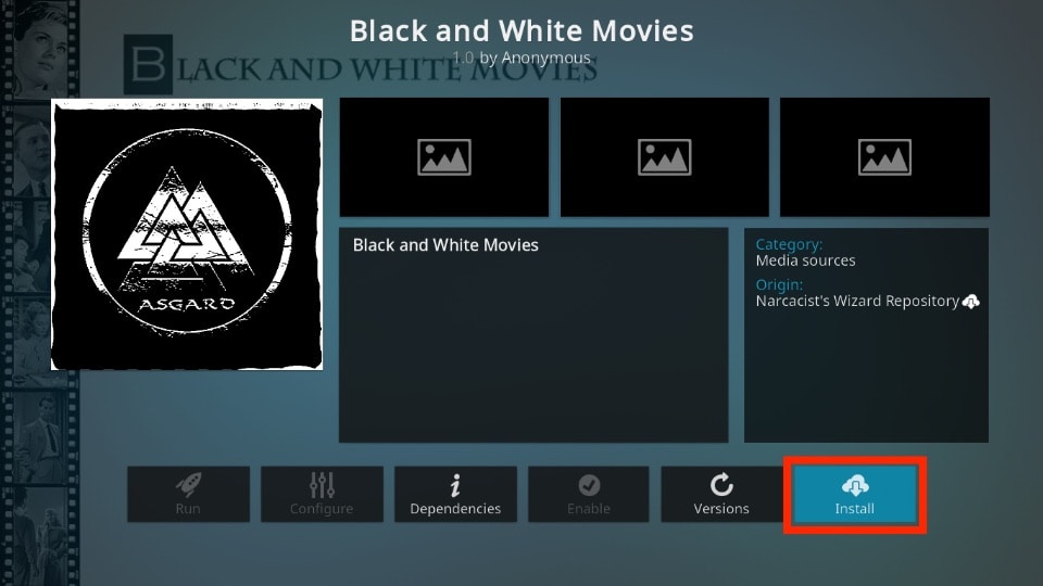 how to install black and white kodi addon