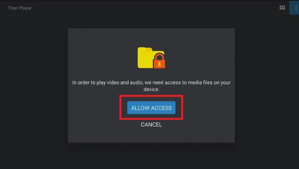 titan player home screen