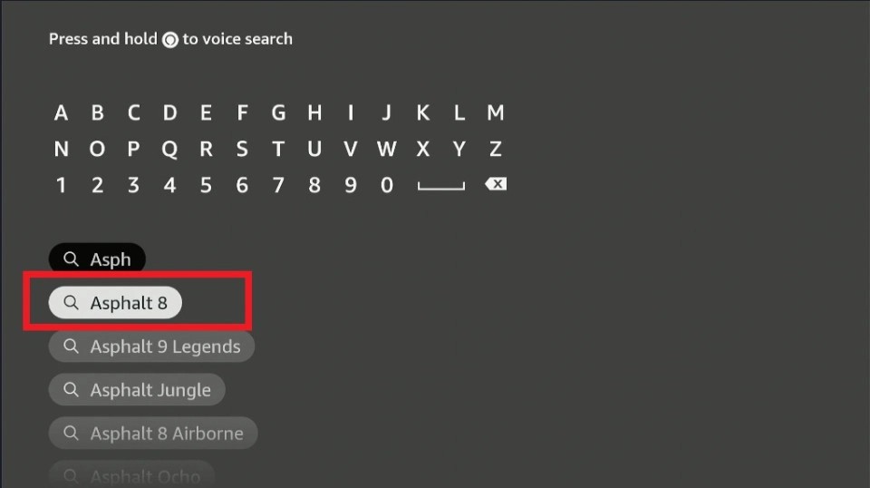 Asphalt 8 on firestick