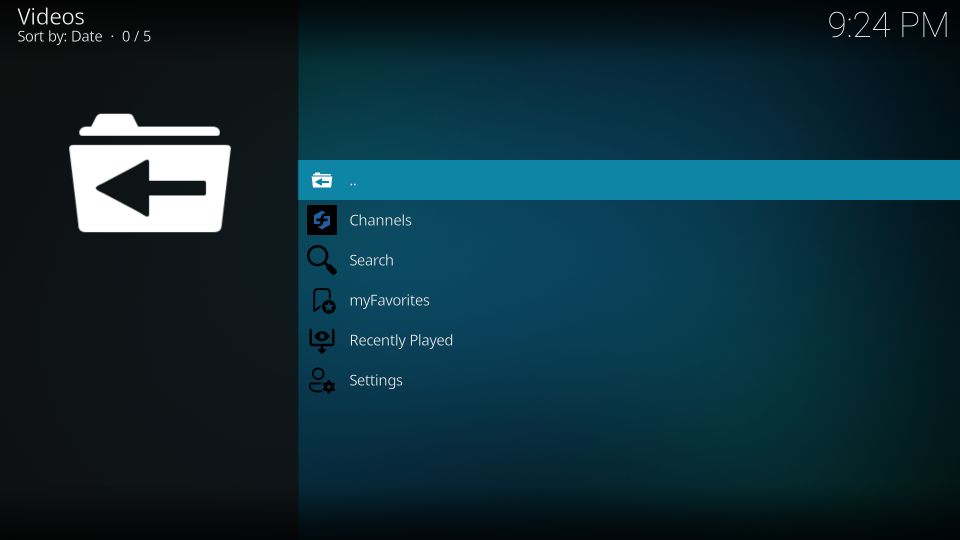 fluxus iptv addon home screen