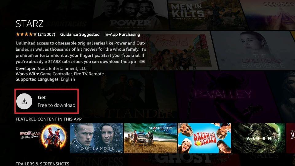 how to get starz app on firestick