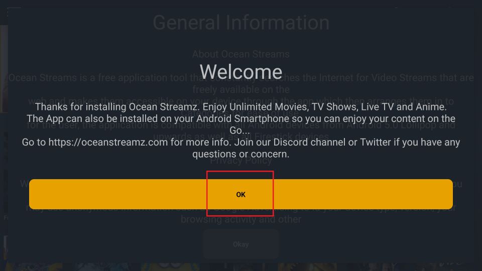 welcome message