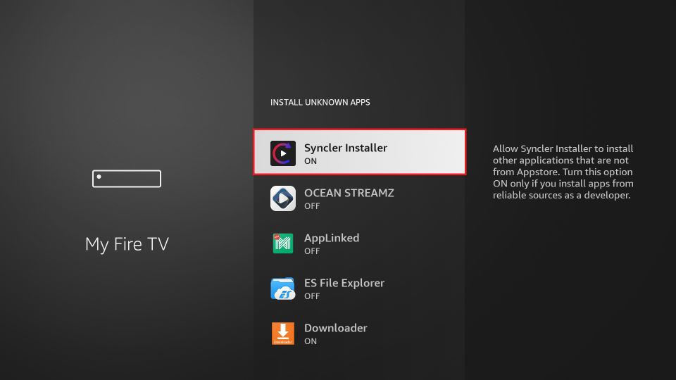 how to install syncler onf firestick