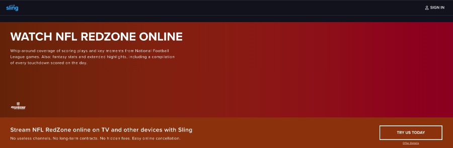 is redzone on sling tv